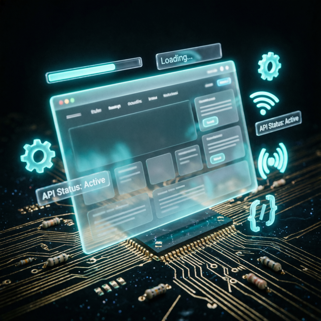 Holographic website interface on circuit board